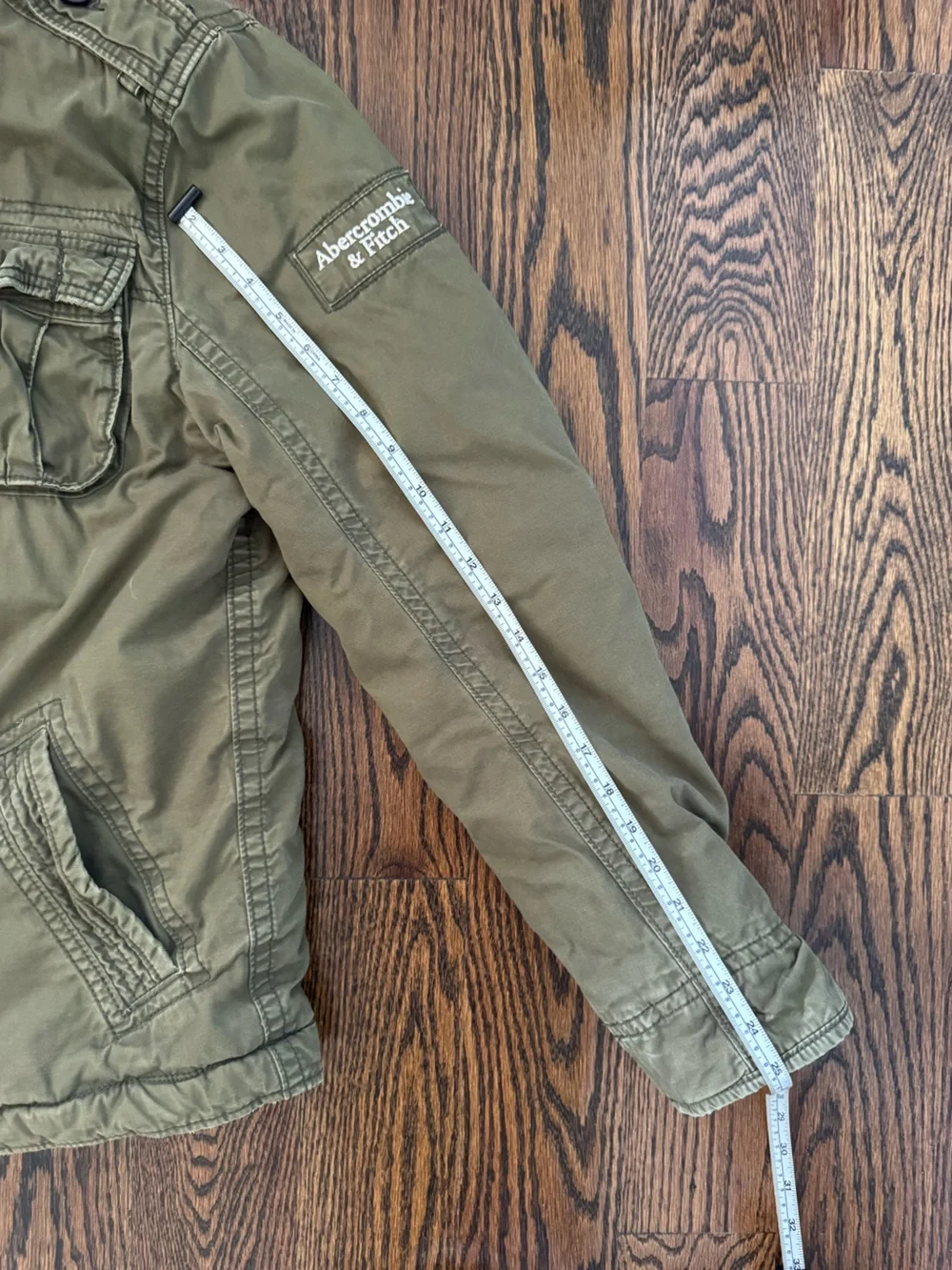 Abercrombie Fitch Cliff Mountain Sherpa Lined Twill Military Coat Olive Jacket M